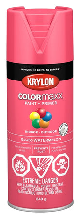 Krylon 455440007 Enamel Spray Paint, Gloss, Watermelon, 12 oz, Can